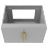 Alpine 24" Wall Mounted Bathroom Vanity, Base Only, Gray, Gold Handles