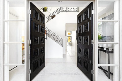 Inspiration for a contemporary entryway in Brisbane.