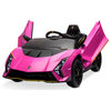 Kidzone 12v Licensed Lamborghini Autentica Kids Ride On Car With 4 Motors, Pink