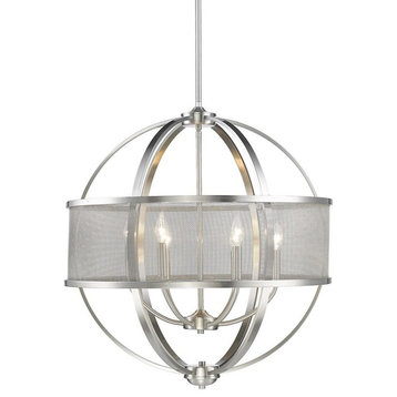 Golden Lighting Colson 6-Light Chandelier With Shade, Pewter