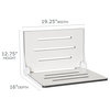 Seachrome Silhouette Folding Wall Mount Shower Bench Seat, White Seat With White Frame