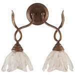 Toltec Lighting - Leaf 2 Light Wall Sconce, Bronze, 7.5x7.5x15, 7" Italian Ice Glass - The beauty of our entire product line is the opportunity to create a look all of your own, as we now offer over 40 glass shade choices, with most being available as an option on every lighting family. So, as you can see, your variations are limitless. It really doesn't matter if your project requires Traditional, Transitional, or Contemporary styling, as our fixtures will fit most any decor.