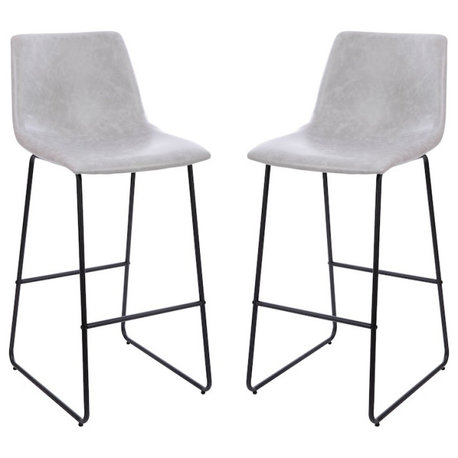 Flash Furniture Set of 2, 30" Dining Stool, Light Gray