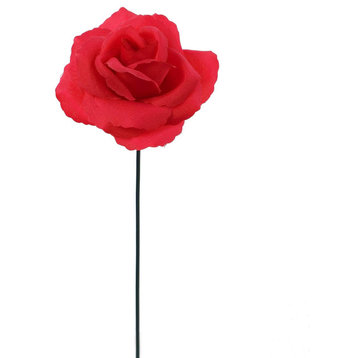 Exquisite Silk Rose Picks - Set of 50 - Romantic 8" Stems, Deep Pink
