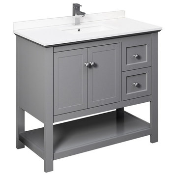 Fresca Manchester 40" Gray Cabinet With Top and Sink