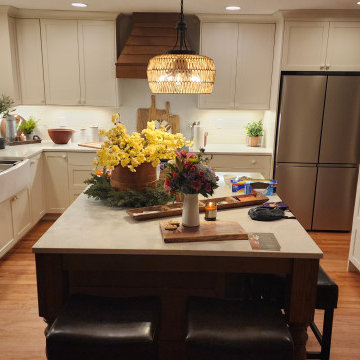 Country Kitchen with Custom Paint and Rift White Oak Highlights