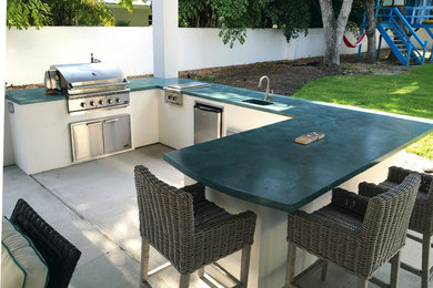 Marbled Turquoise Counter Tops - Outdoor kitchen