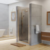 Paragon Framed Continuous Hinge Shower Door, Obscure, Brushed Nickel, 32"x69"