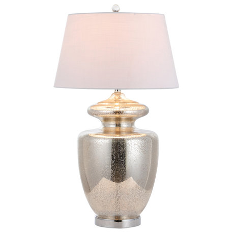 Hughes 31" Glass Table Lamp, Mercury Glass
