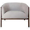 Wood Frame Upholstered Club Chair, Dove Gray
