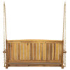 Lilith Outdoor Aacia Wood Porch Swing, Teak Finish