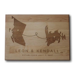 Canadian Love Story Wedding Wood Board - Cutting Boards