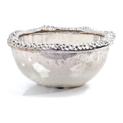 Costa Brava W-7473 Barney's Aluminum & Glass Decorative Bowl - Decorative Bowls