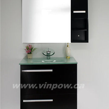 30" Modern Vanity with Glass Top