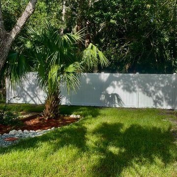 White vinyl fence