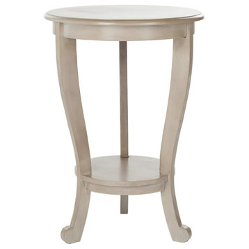 Safavieh Mary Pedestal Side Table, Vintage Gray