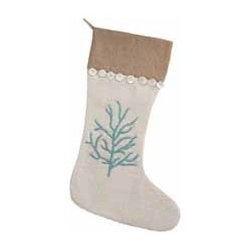 Seaside Stocking - Coral - New - Christmas Stockings And Holders