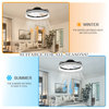Black Flush Mount Led Ceiling Fan Low Profile Ceiling Lighting with Remote