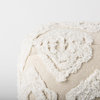 Ekanta 16Lx16Wx16H Cream/Beige Patterned Cotton Pouf