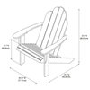 Linon Adirondack Sturdy Solid Acacia Wood Outdoor Chair in White Stain