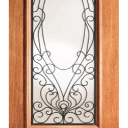 Victorian Ironwork Glass, Single Door, Mahogany, 3/4 Lite - Front Doors