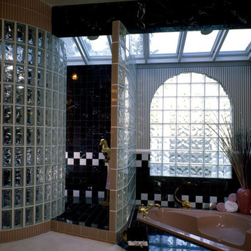 Walk-in Glass Block Shower