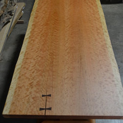 Live Edge Dining Table - Bookmatched Curly Cherry - Dining Tables
