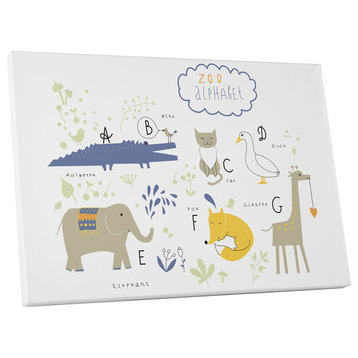 Children "Zoo Alphabet" Gallery Wrapped Canvas Wall Art