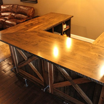 Rustic custom bar cabinets