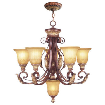 6 Light Chandelier in Mediterranean Style - 26 Inches wide by 28 Inches high