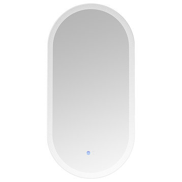 Oval Frameless Anti-Fog Wall Mounted LED Bathroom Vanity Mirror
