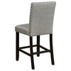 Set of 2 Counter Height Dining Chair, Gray and Antique Noir