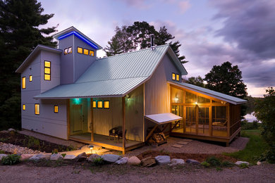 Contemporary metal exterior home idea in Burlington