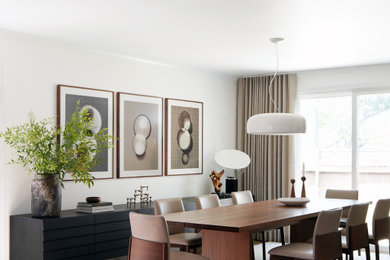 Photo of a mid-sized modern dining room in San Francisco with medium hardwood floors.