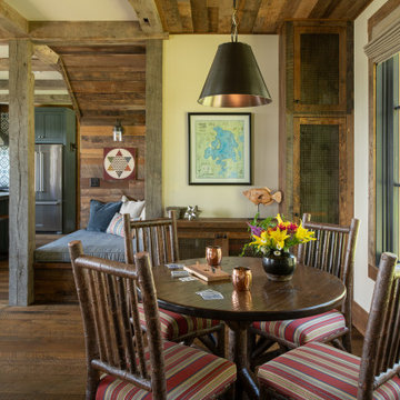 Reclaimed Wood Timbers, Paneling, and Flooring in Dream Cabin Kitchen
