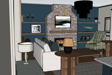 Inspiration for a coastal home design remodel in Denver