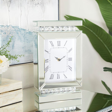 Glam Silver Glass Clock 560103