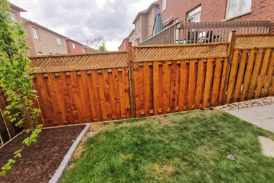 Cedar deck, fence, and landscaping, Thornhill ON Canada