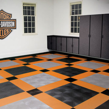 RaceDeck garage flooring - Harley Davison theme garage