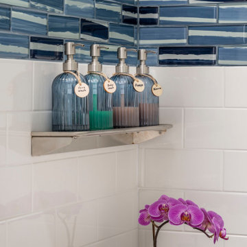 Modular Home Makeover Primary shower shelf
