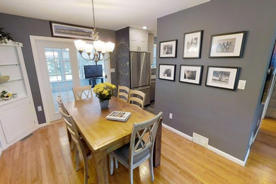 This is an example of a modern dining room in Boston.