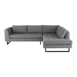 Nuevo - Shale Grey / Right Hand / Black - Sectional Sofas