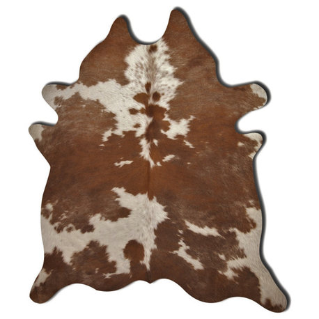 KOBE COWHIDE RUG Aprox  5' x 7' BROWN & WHITE