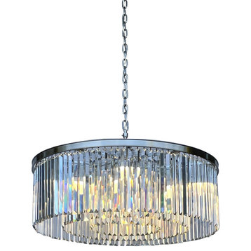 Lightupmyhome D'Angelo 12 Light Round Glass Crystal Chandelier Brushed Nickel