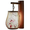 Luxury Japanese Wall Lamp made of Bamboo and Silk for Bedroom, F
