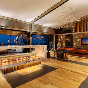 LUXE LODGE - Rotating Marble Fireplace