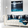 Romantic Full Moon Over Sea Seascape Throw Pillow, 16"x16"