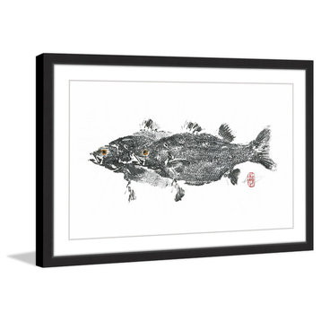 "Fish in Love" Framed Painting Print, 18"x12"