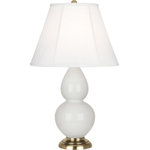 Robert Abbey - Robert Abbey 1680 Small Double Gourd - One Light Table Lamp - Shade Included: TRUE  Cord ColoSmall Double Gourd O Lily Glazed/Antique  *UL Approved: YES Energy Star Qualified: n/a ADA Certified: n/a  *Number of Lights: Lamp: 1-*Wattage:150w E26 Medium Base bulb(s) *Bulb Included:No *Bulb Type:E26 Medium Base *Finish Type:Lily Glazed/Antique Natural Brass