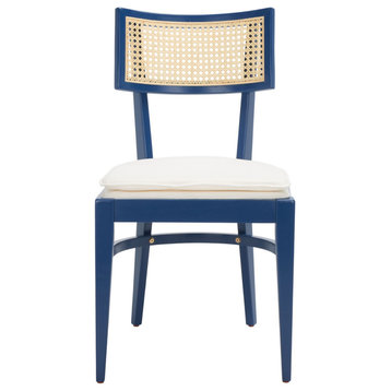 Safavieh Galway Cane Dining Chair, Navy/Natural